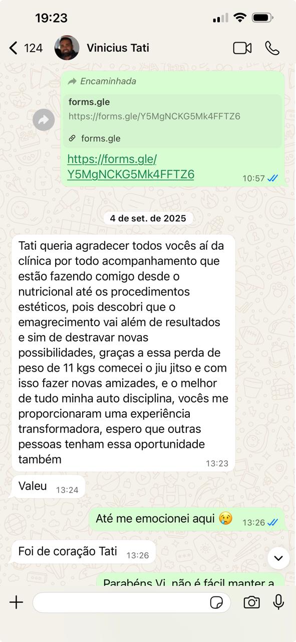 Print de depoimento real no WhatsApp